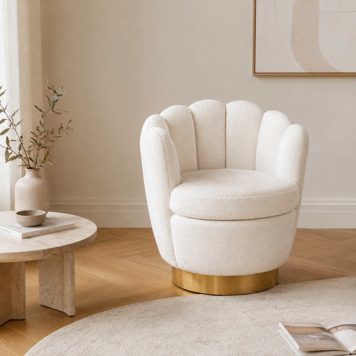 Fauteuil ROTATIF Boudoir Blanc