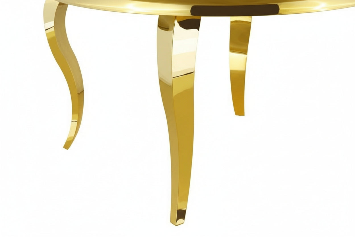 Table à manger ronde BAROQUE gold  130x75 cm #couleur_blanc