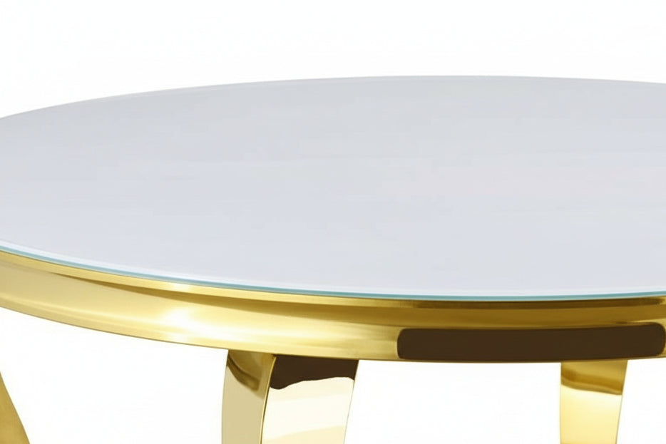 Table à manger ronde BAROQUE gold  130x75 cm #couleur_blanc