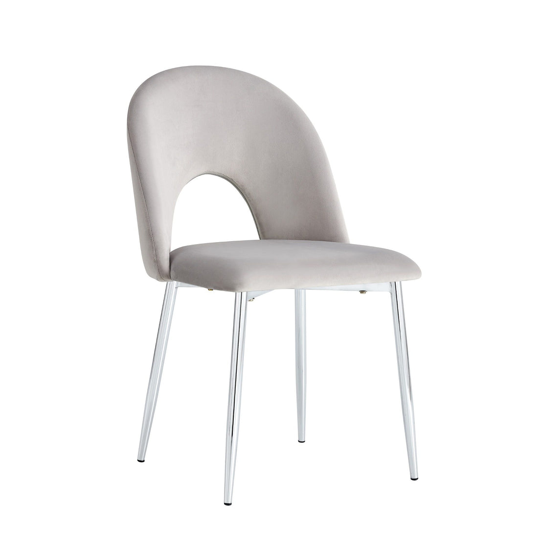Lot de chaises TEDDY Chrome velours #couleur_gris