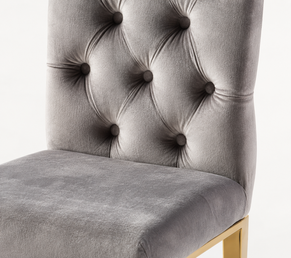 Lot de 2 chaises NEVADA capitonnés gold - Moka