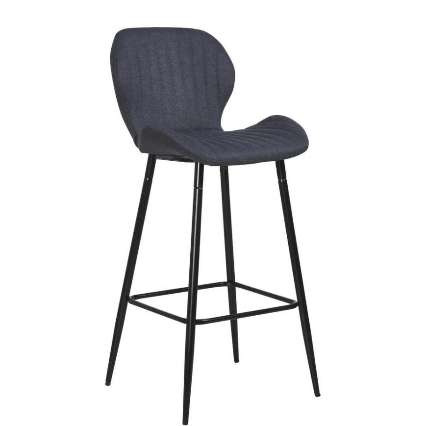 Lot de 4 Tabourets de bar PRADO en tissu Gris anthracite