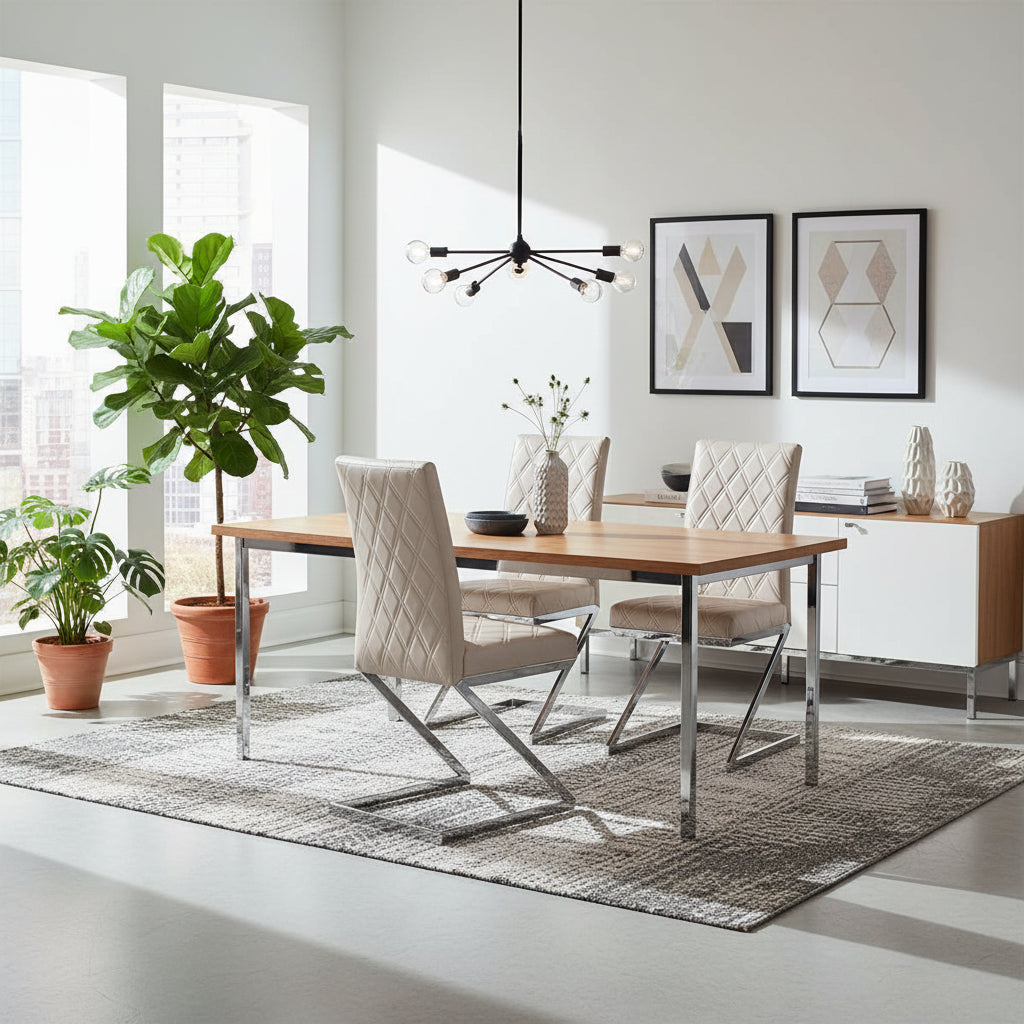 Lot 2 Chaises Salle à Manger Cocomat Velours Moka Pieds Chrome