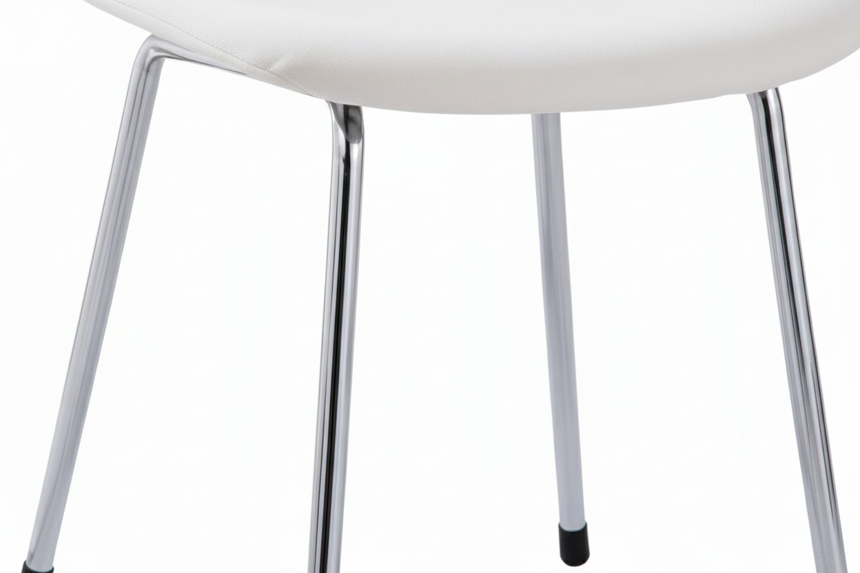 Lot 4 Chaises Salle à Manger Scandinave Alvéole Velours Beige Pieds Chrome