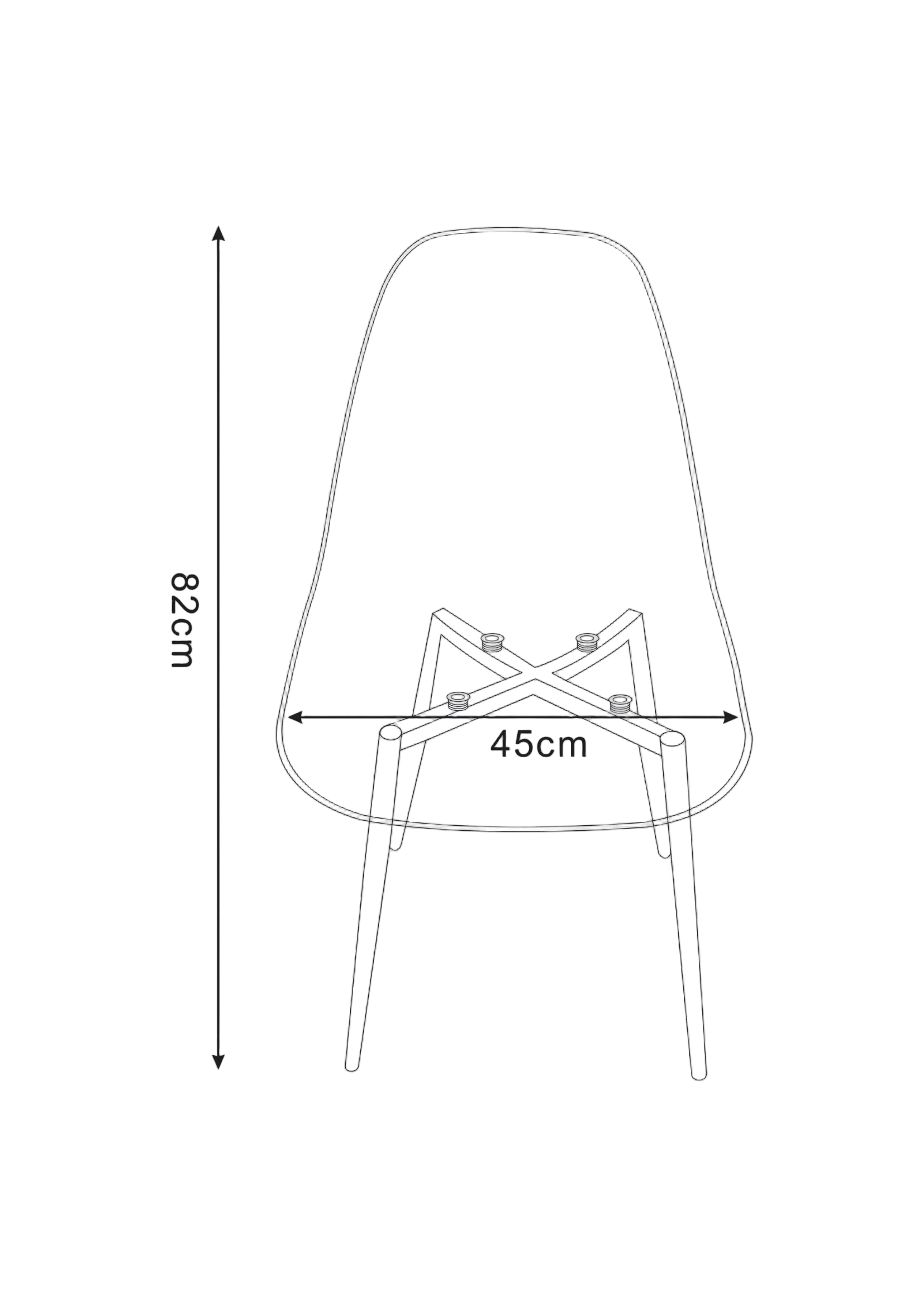 Lot de 6 chaises scandinaves velours blanc doudou pieds métal noir 44x50x87 cm