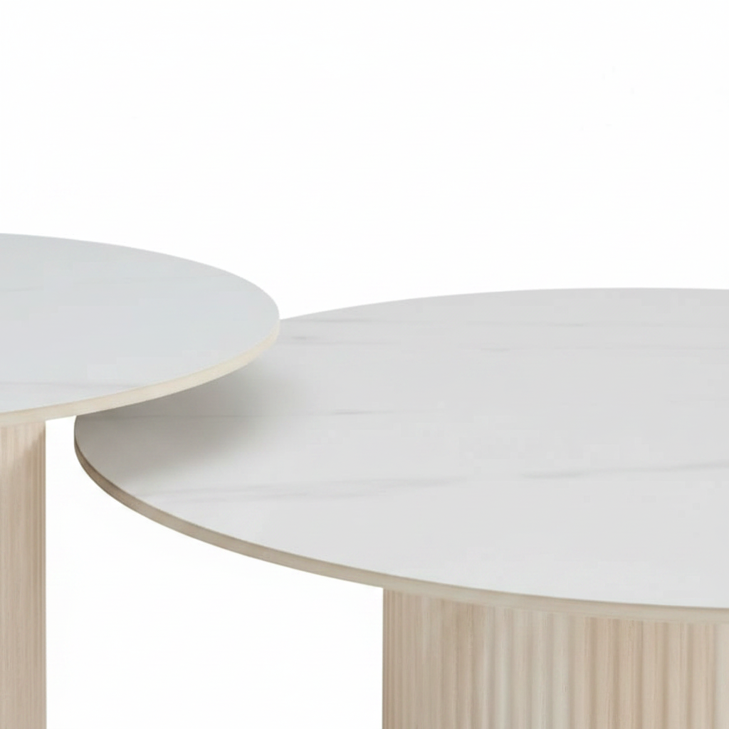 Zoom plateau céramique blanc mat BAIETA