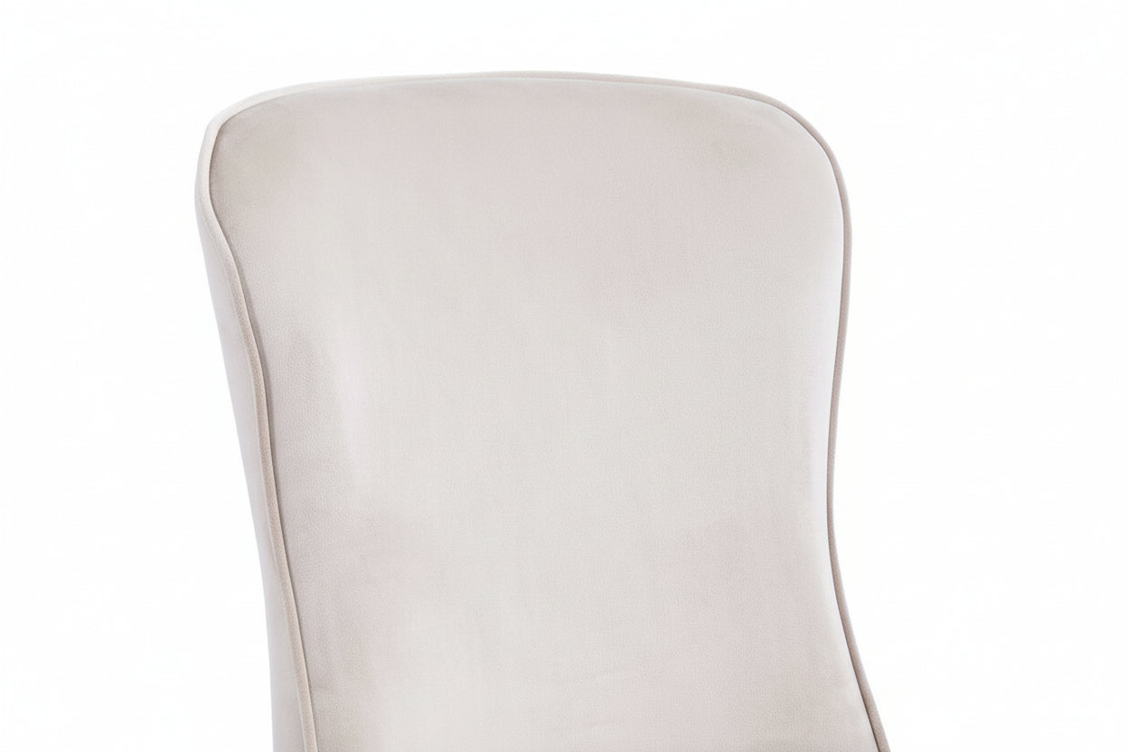 Lot 4 Chaises Salle à Manger Gabrielle Velours Beige Capitonné Pieds Métal Noir