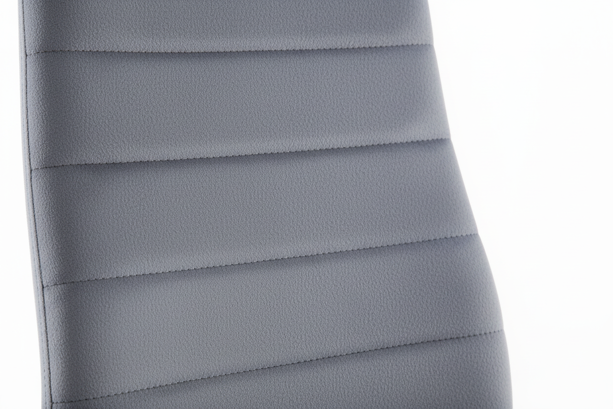 Lot 6 chaises velours gris pieds métal noir 52x45x90 cm TOLIA