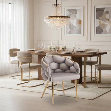 Lot de chaises BALLON pieds Gold #couleur_taupe