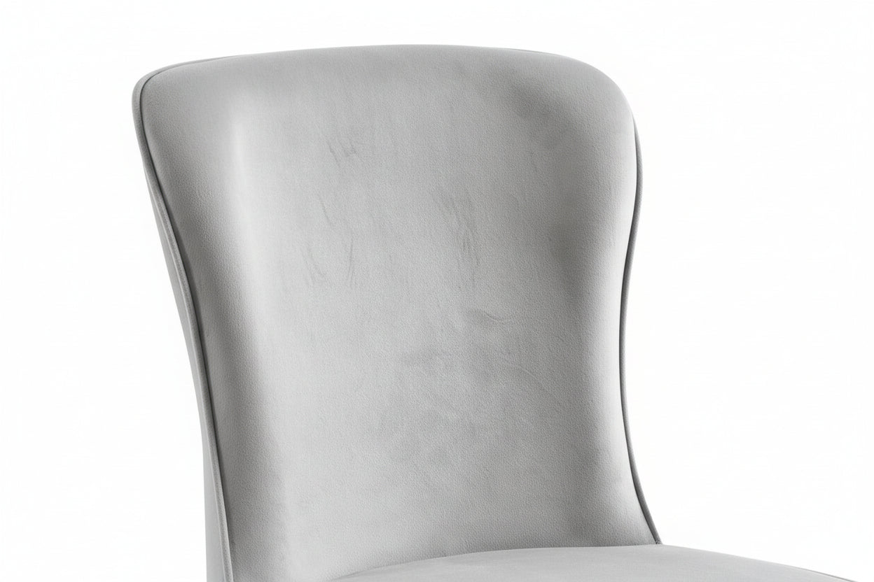 Lot 4 Chaises Salle à Manger Gabrielle Velours Gris Capitonné Pieds Métal Noir