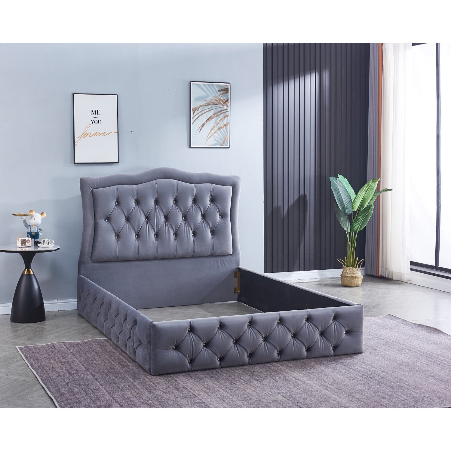 Cadre de Lit TREND – Velours – 140x190 cm