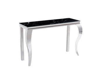 Console BAROQUE chrome verre marbre 120x40x78 cm