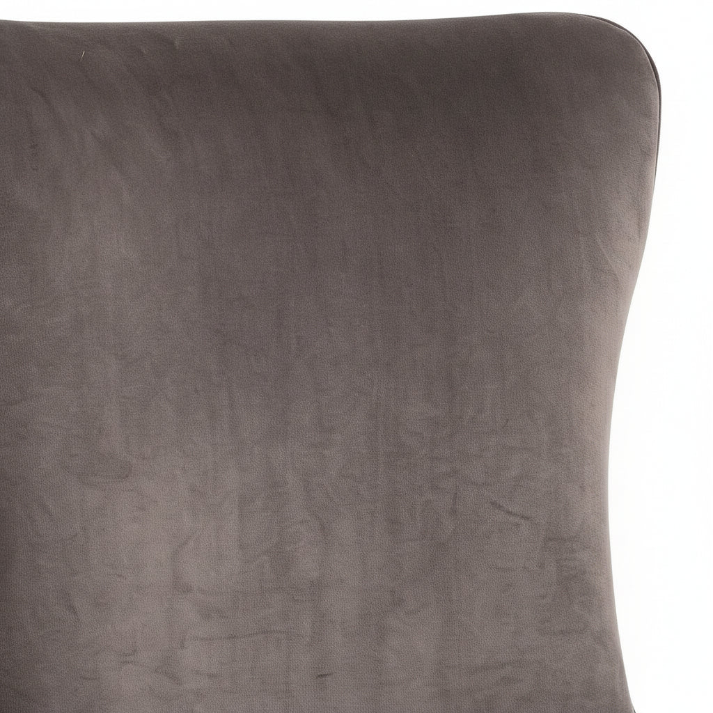 Lot 2 Chaises Salle à Manger Gabrielle Capitonnées Velours Taupe Pieds Chrome 59x52x95cm
