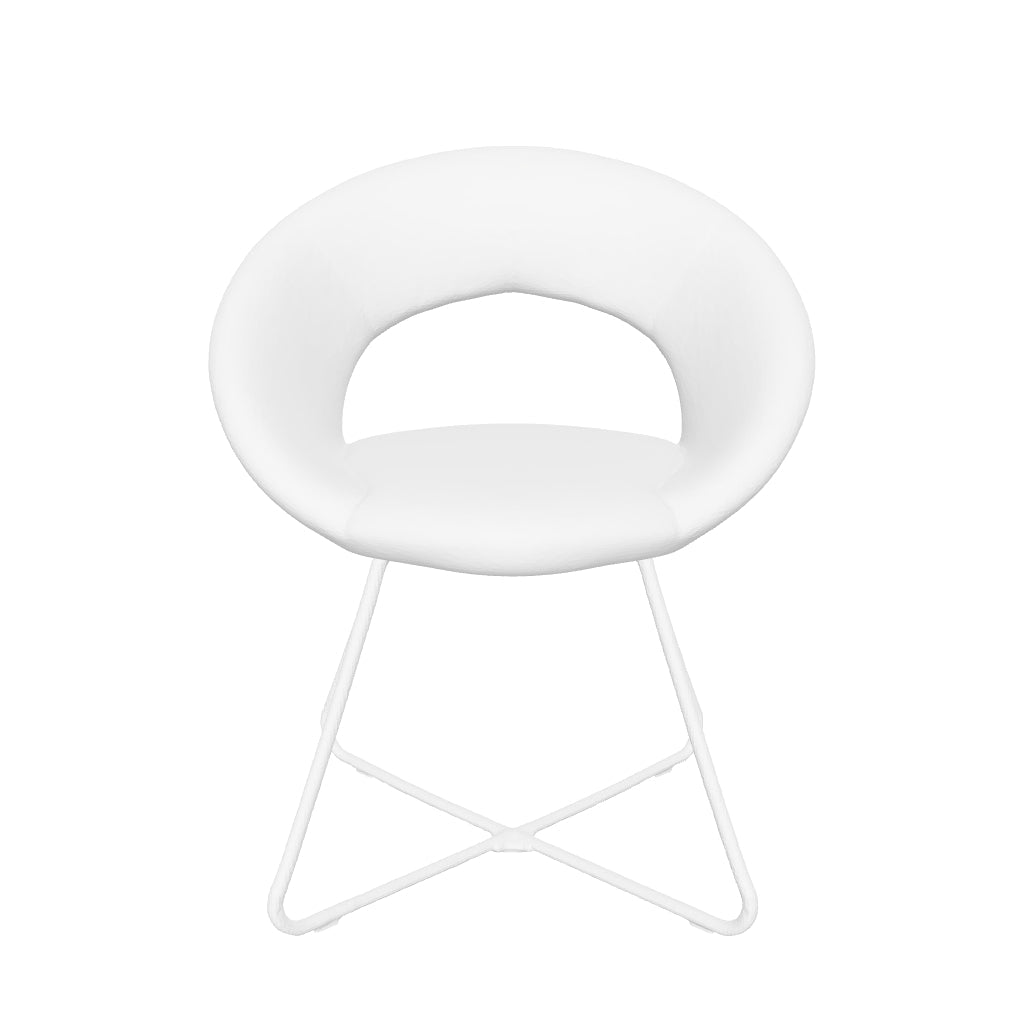 Lot de 4 Chaises BUBBLE Chrome velours - Bleu