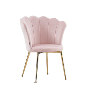 Lot de 2 chaises NYMPHEA pieds Gold assise Velours Rose