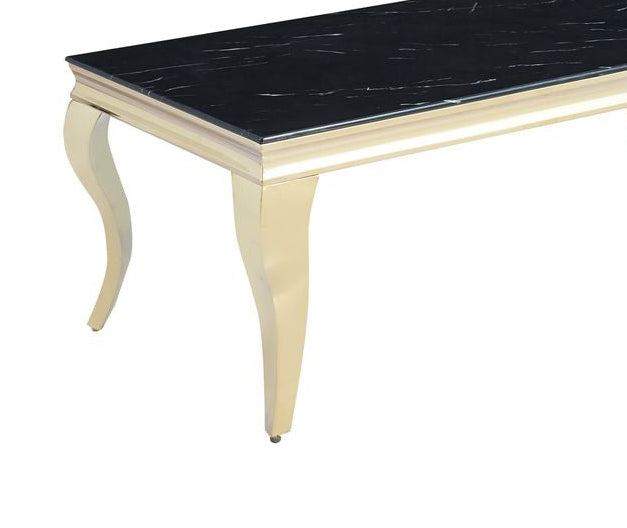 Table basse BAROQUE Gold 120x60x45 cm - Plateau Marbré noir
