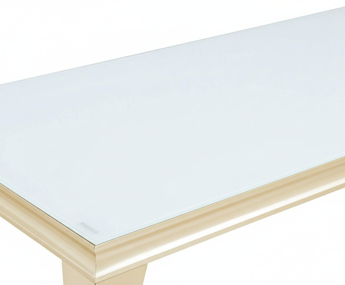 Table basse BAROQUE Gold 120x60x45 cm – Plateau blanc