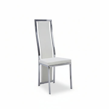 Lot de chaises Dana simili cuir contour chromé #couleur_blanc